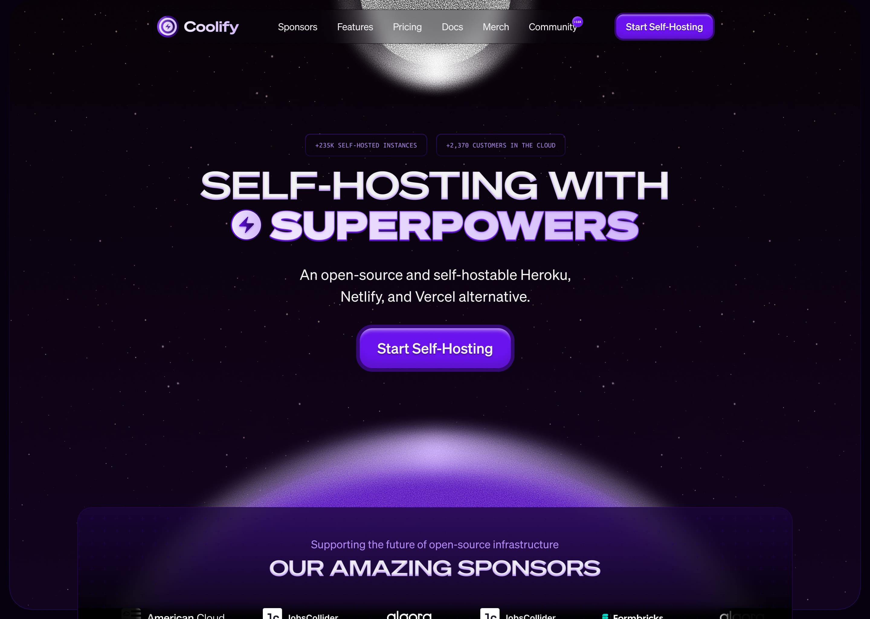 Coolify - Hero section